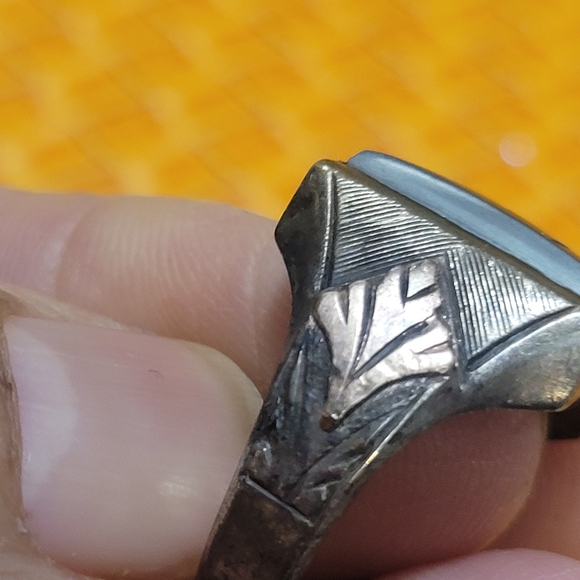 Men's Roman Warrior Intaglio Ring Size 7.5 Sterling Silver & 10K Accent 8.3g - Picture 7 of 10